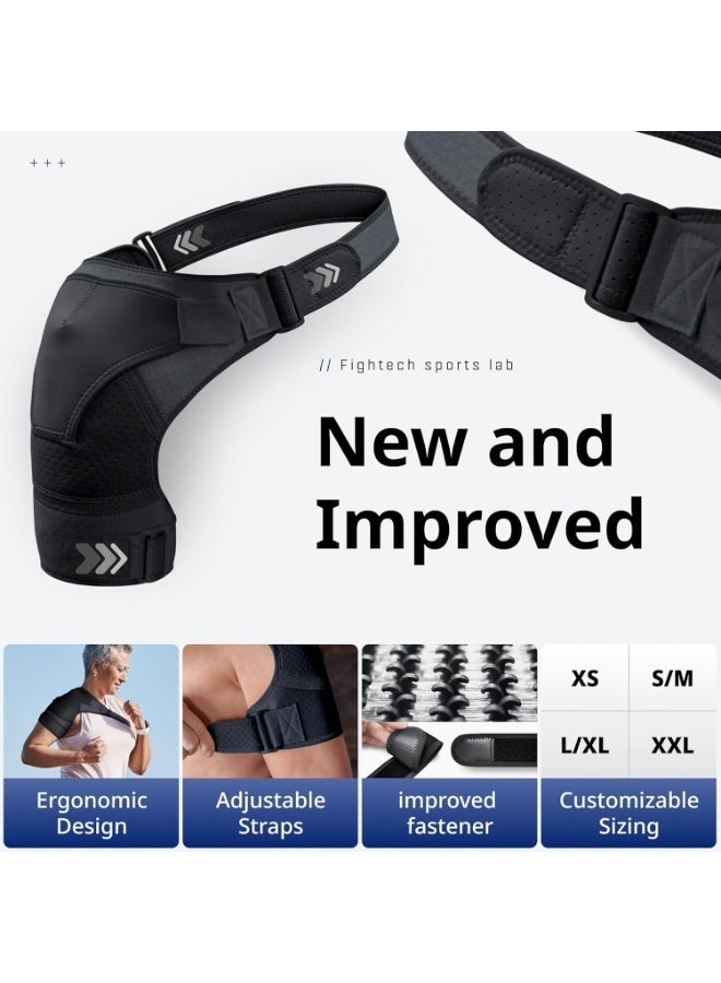 دعامة للكتف لعلاج تمزق الكفة المدورة للرجال والنساء - دعم وتخفيف الألم (أسود) - Image 4